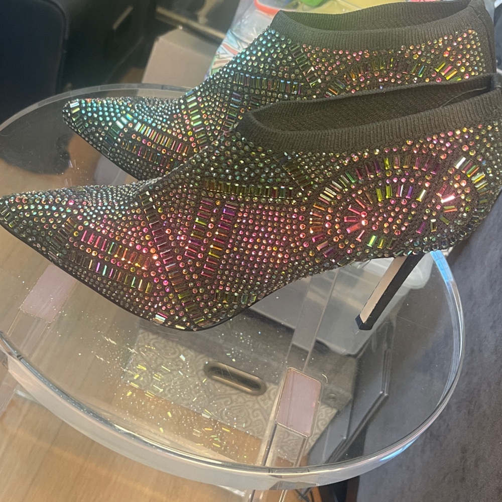 Thalia Sodi rhinestone multicolored bootie sz 9 - Picture 2 of 9